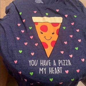 Shirt with letters and hearts size youth XL